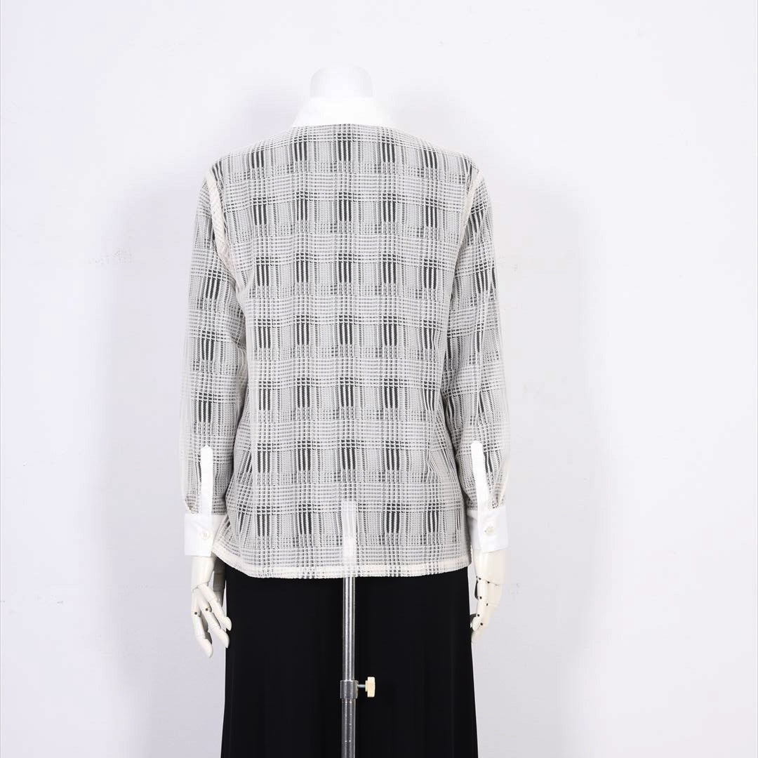 【Lサイズ】【UV・冷房対策】シアーチェック　ブラウス　VALENZA　5551601