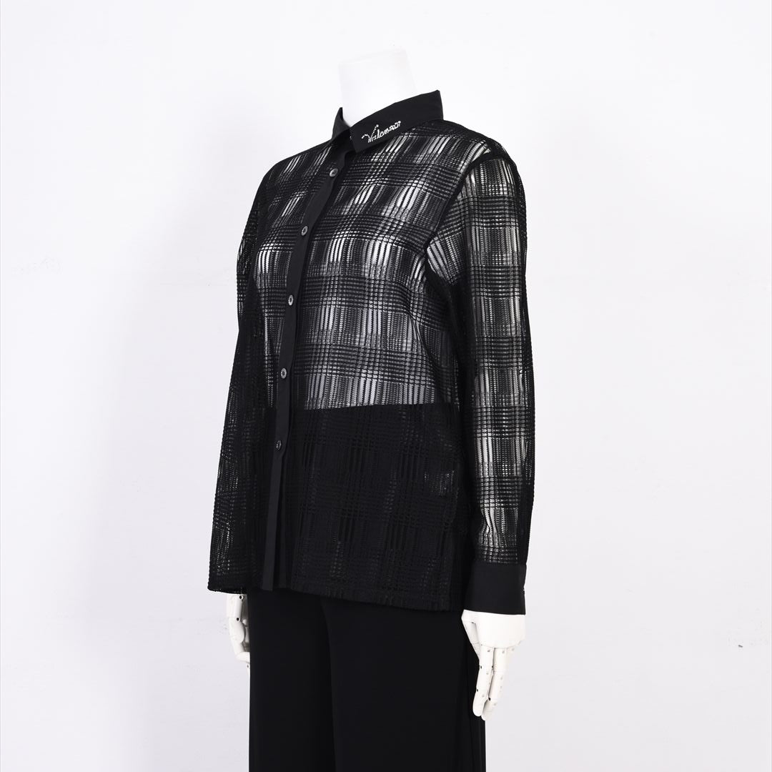 【Lサイズ】【UV・冷房対策】シアーチェック　ブラウス　VALENZA　5551601