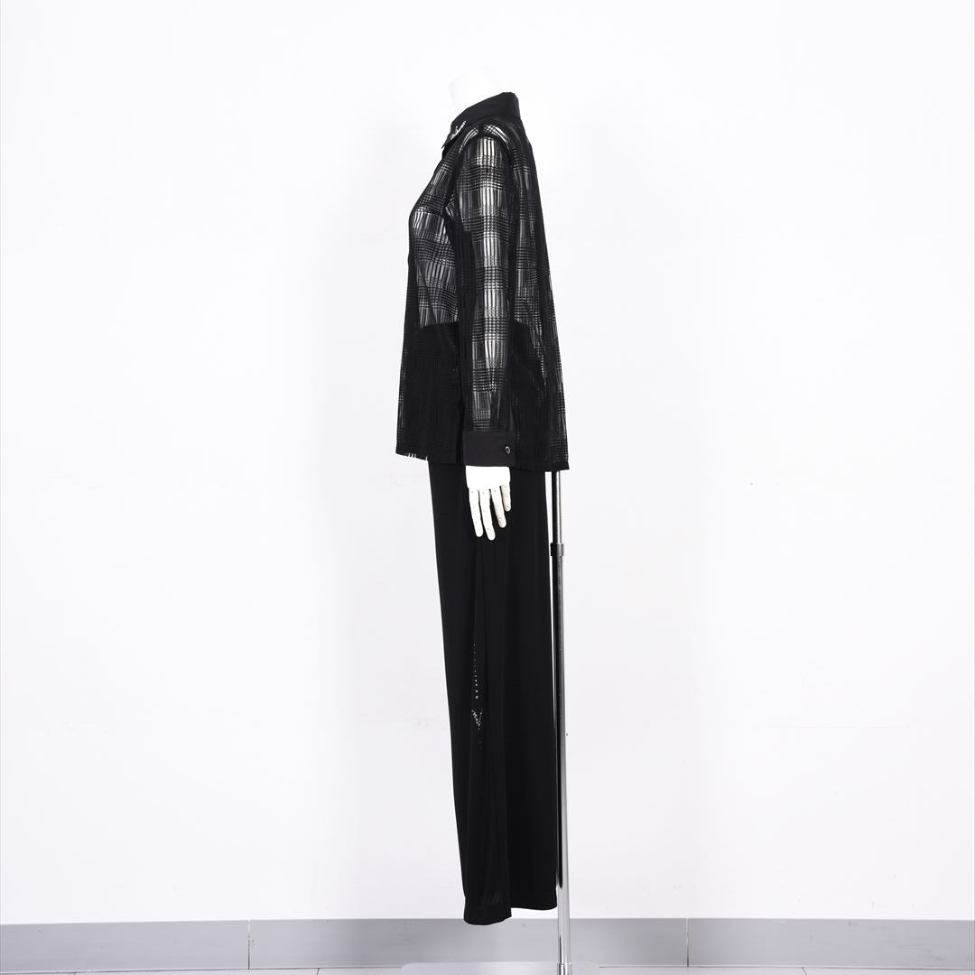 【Lサイズ】【UV・冷房対策】シアーチェック　ブラウス　VALENZA　5551601