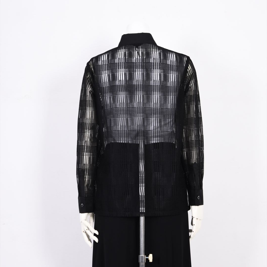 【Lサイズ】【UV・冷房対策】シアーチェック　ブラウス　VALENZA　5551601