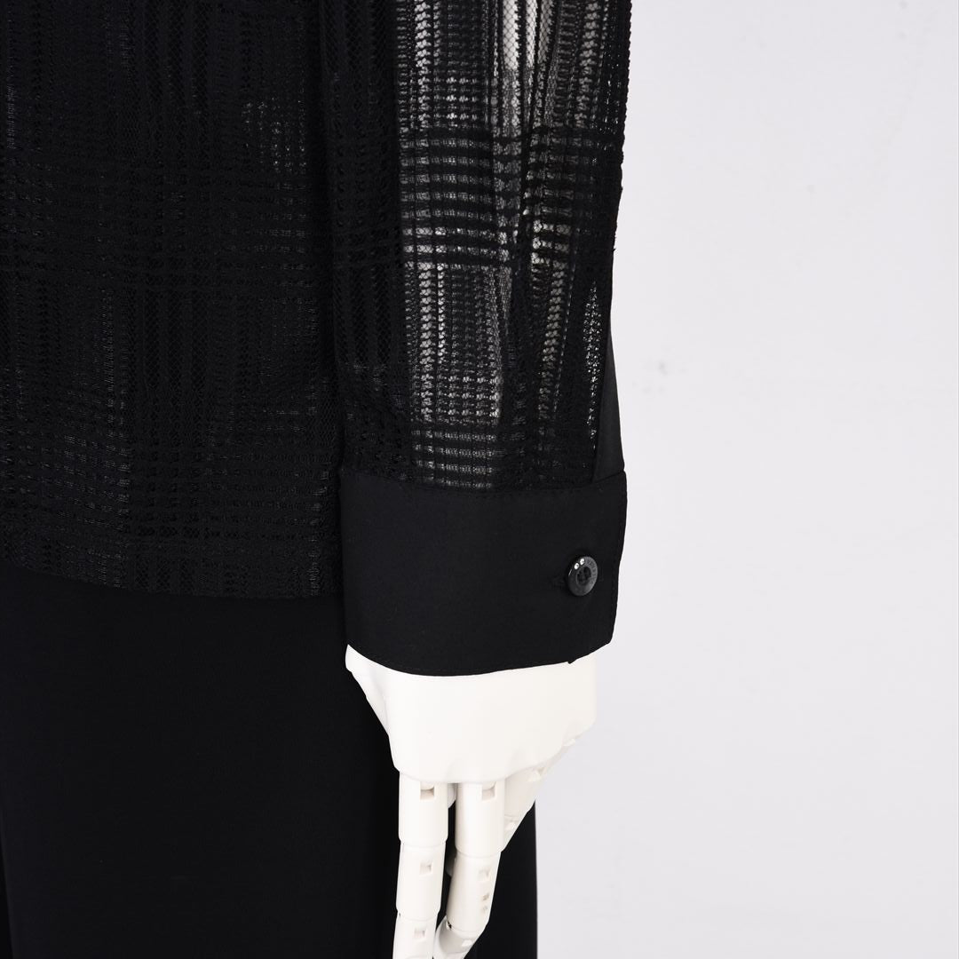 【Lサイズ】【UV・冷房対策】シアーチェック　ブラウス　VALENZA　5551601