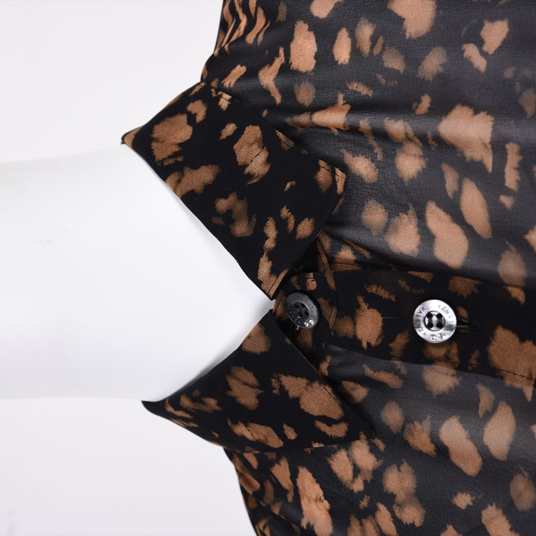 【Lサイズ】【透け感】【オリジナルプリント】レオパード柄　ブラウス　VALENZA　5551604