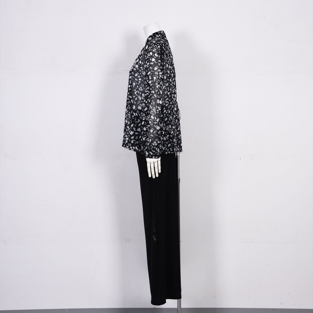 【Lサイズ】【透け感】【オリジナルプリント】レオパード柄　ブラウス　VALENZA　5551604