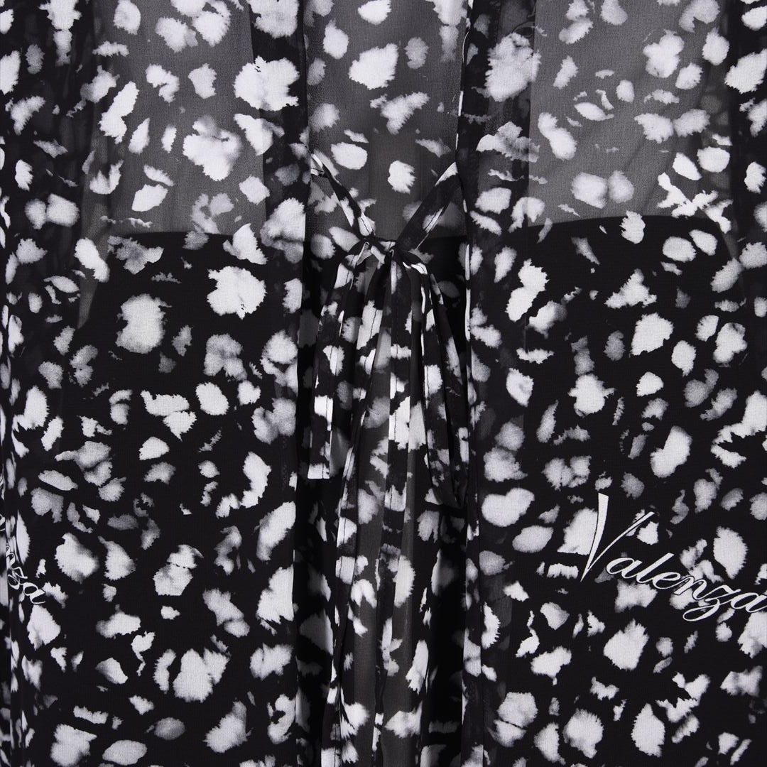 【Lサイズ】【透け感】【オリジナルプリント】レオパード柄　ブラウス　VALENZA　5551604