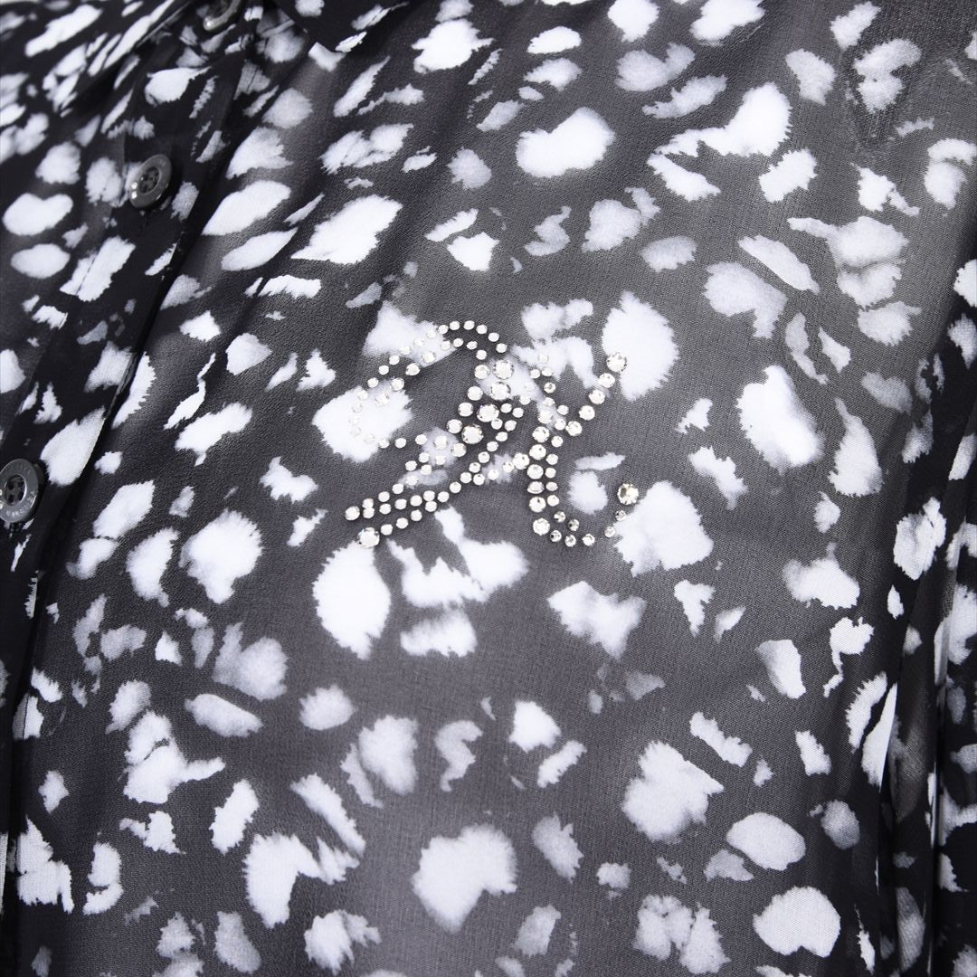 【透け感】【オリジナルプリント】レオパード柄　ブラウス　VALENZA　5151604