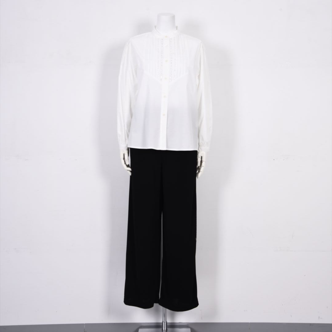 【Lサイズ】スタンドカラー　ブラウス　VALENZA　5551603