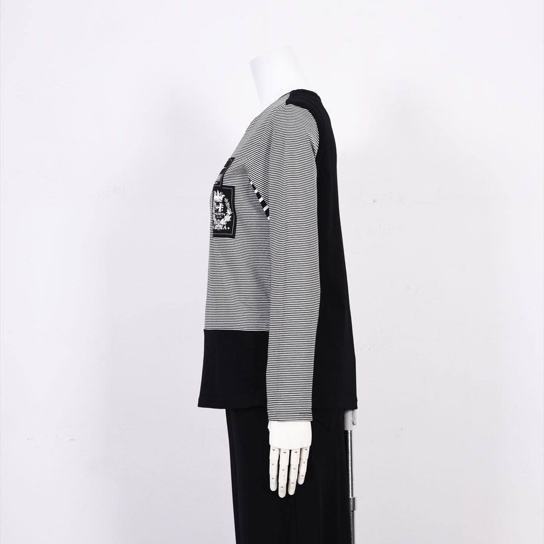 ボーダー切替　ワッペンモチーフ　カットソー　VALENZA home　5352302