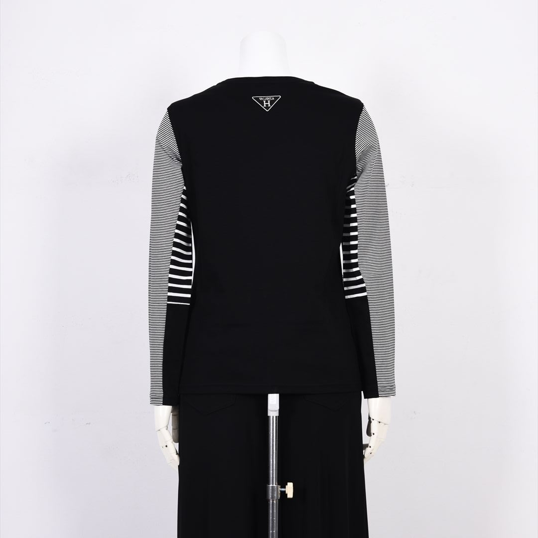 ボーダー切替　ワッペンモチーフ　カットソー　VALENZA home　5352302