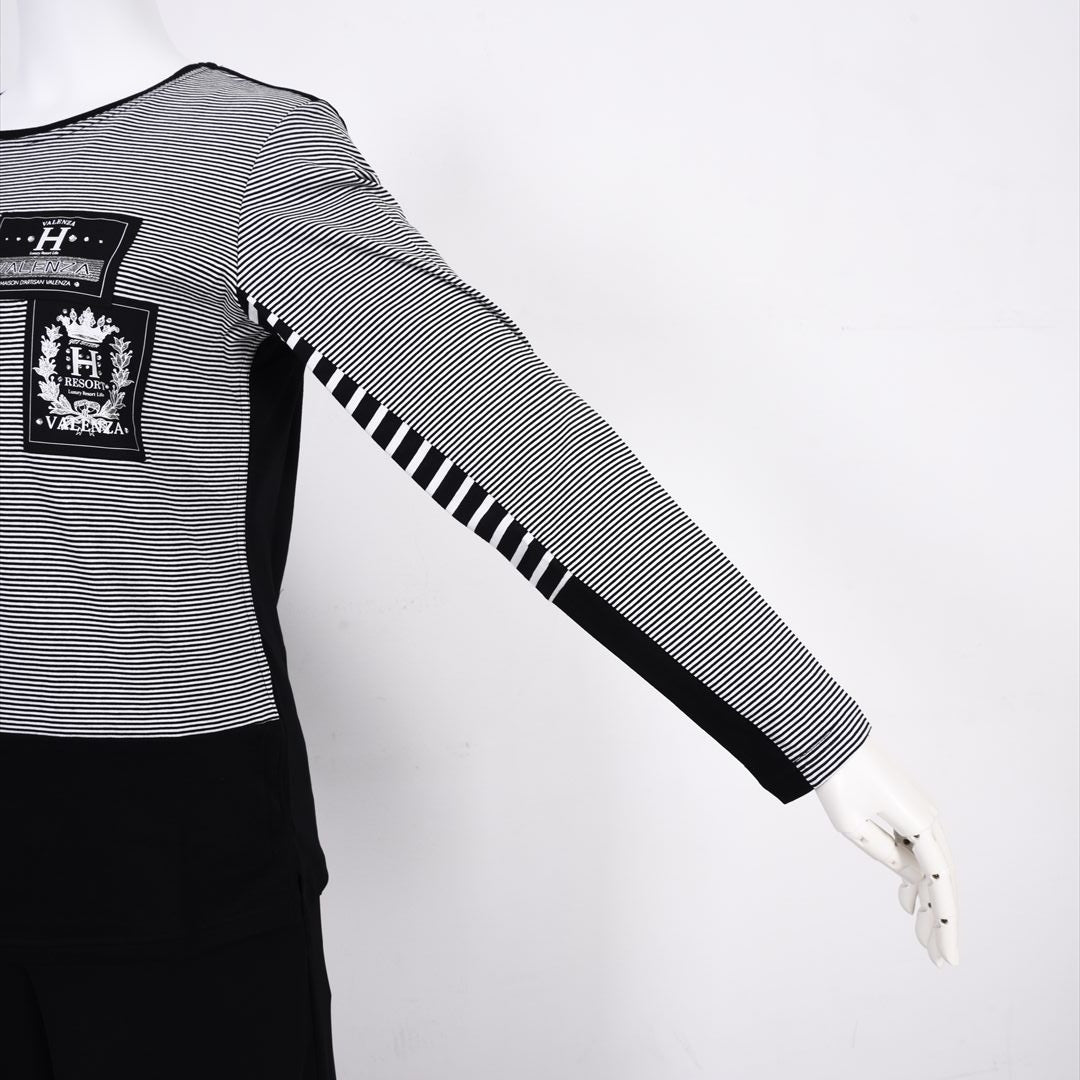 ボーダー切替　ワッペンモチーフ　カットソー　VALENZA home　5352302