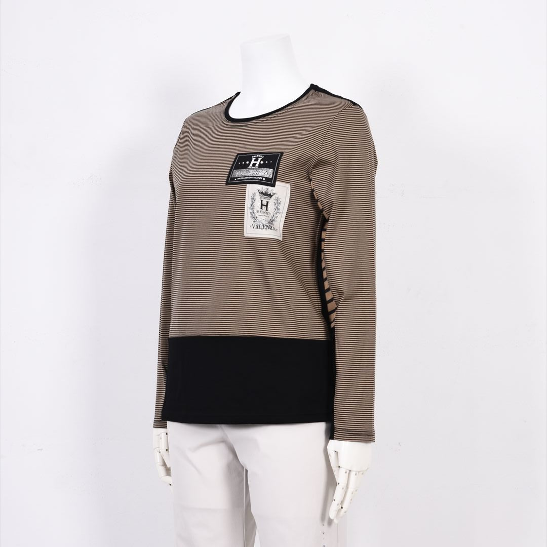 ボーダー切替　ワッペンモチーフ　カットソー　VALENZA home　5352302