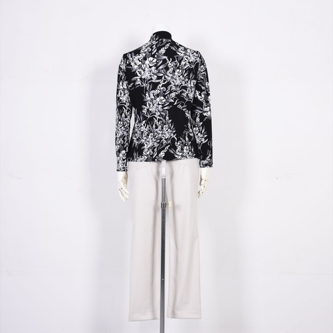 【Lサイズ】【インナー使いに活躍◎】フラワープリント　ハイネックカットソー　VALENZA　5552611