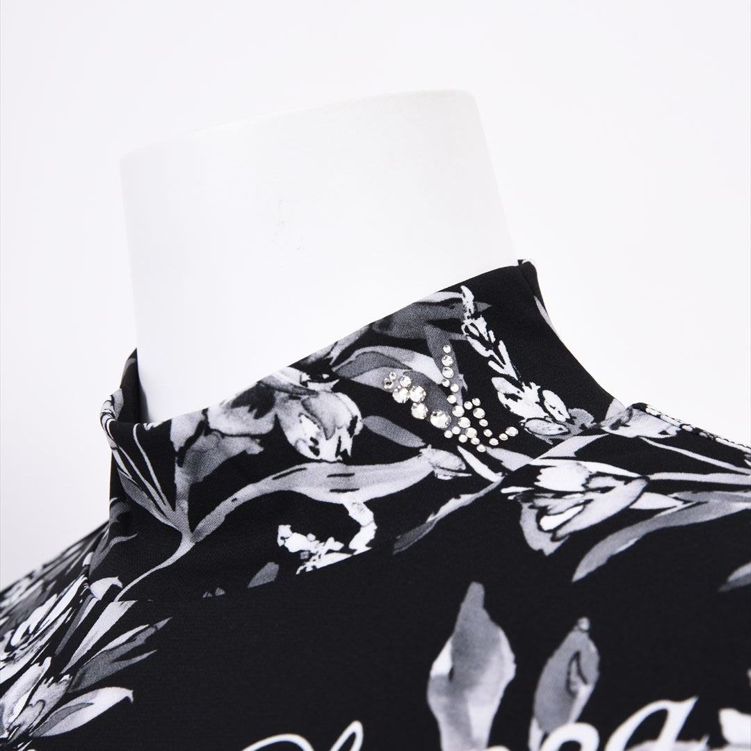 【インナー使いに活躍◎】フラワープリント　ハイネックカットソー　VALENZA　5152611