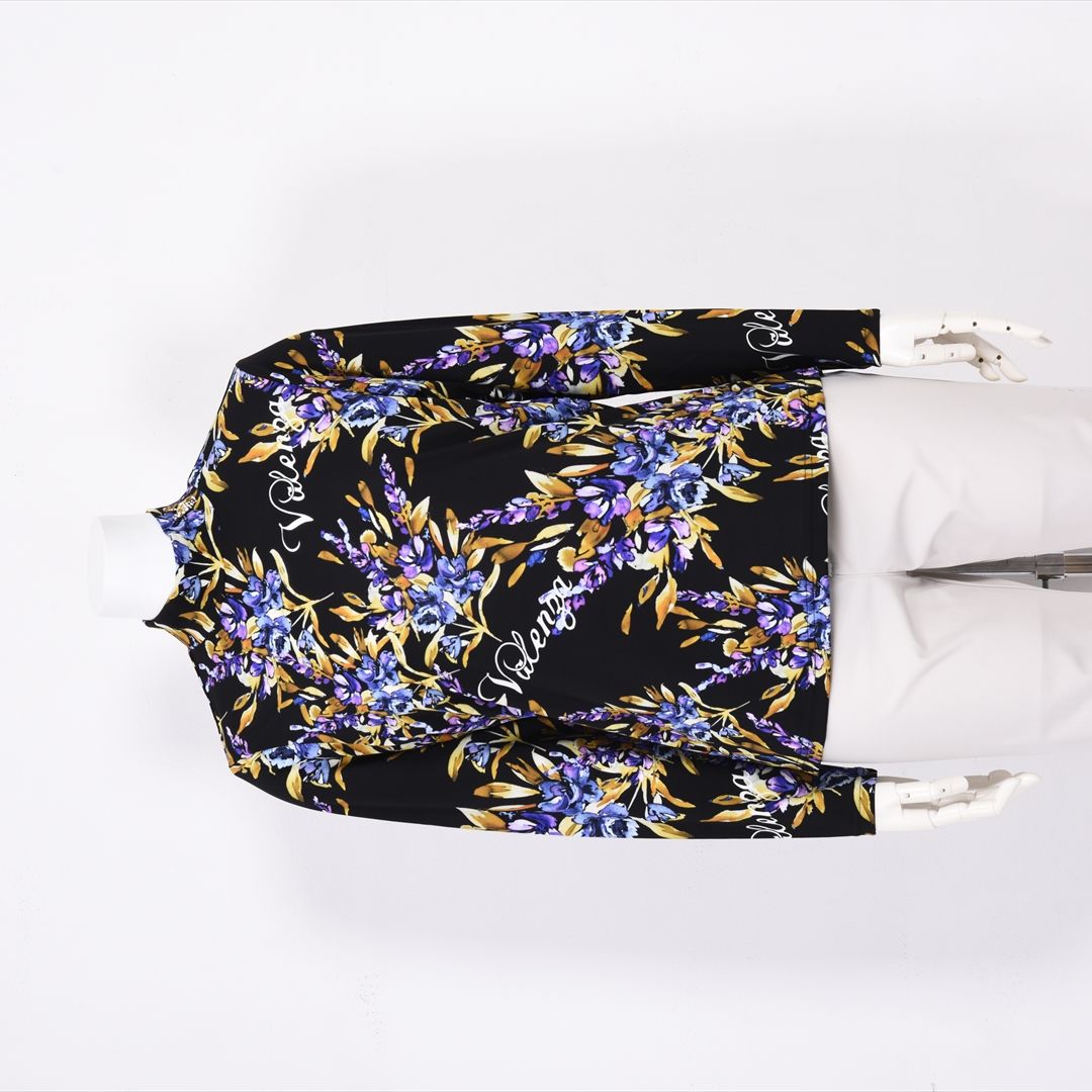 【インナー使いに活躍◎】フラワープリント　ハイネックカットソー　VALENZA　5152611