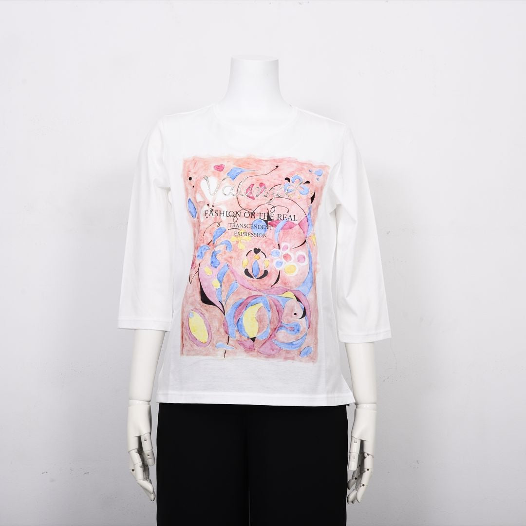 【Lサイズ】【デザイナー手描き】アーティスティックプリント　カットソー　VALENZA　5552526
