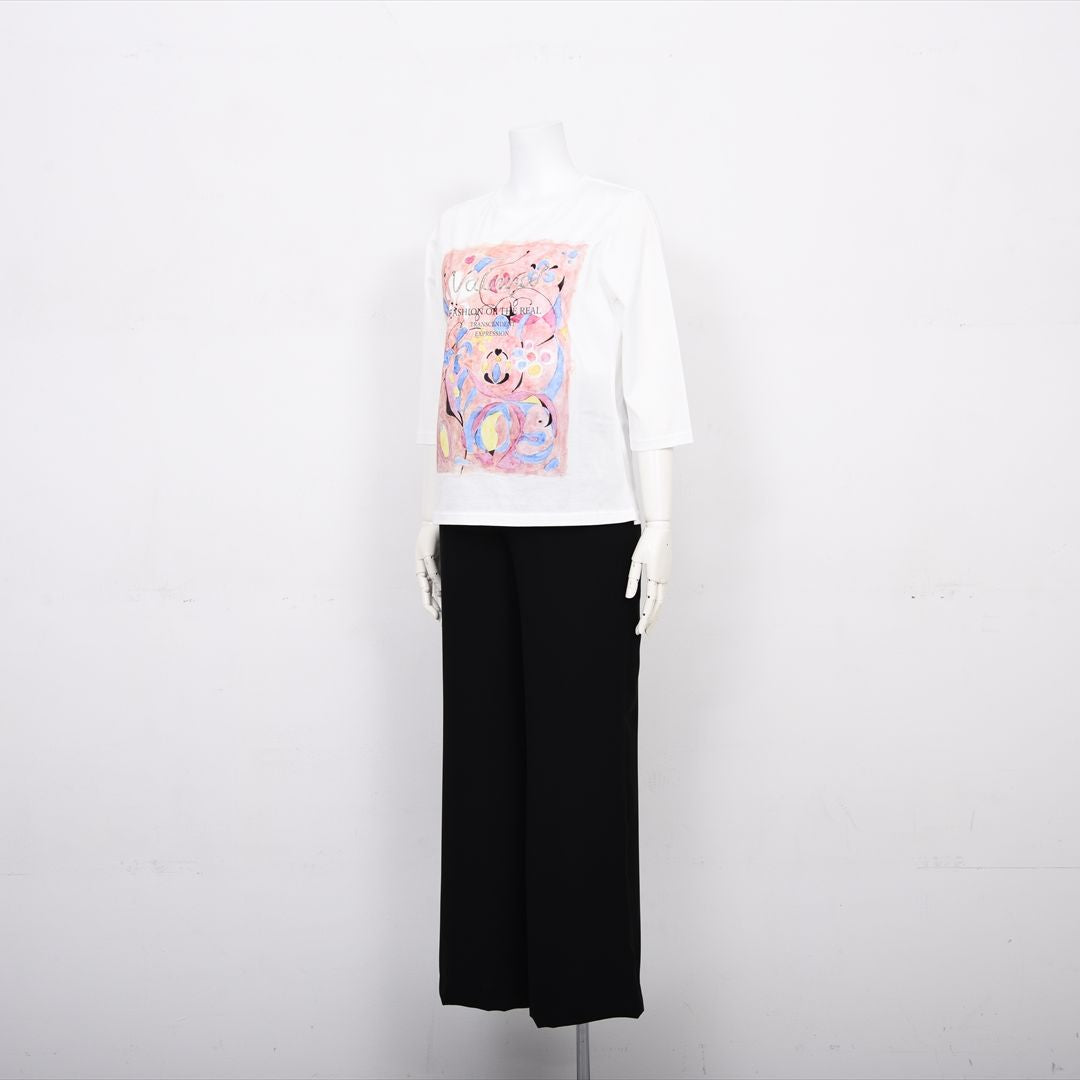 【Lサイズ】【デザイナー手描き】アーティスティックプリント　カットソー　VALENZA　5552526