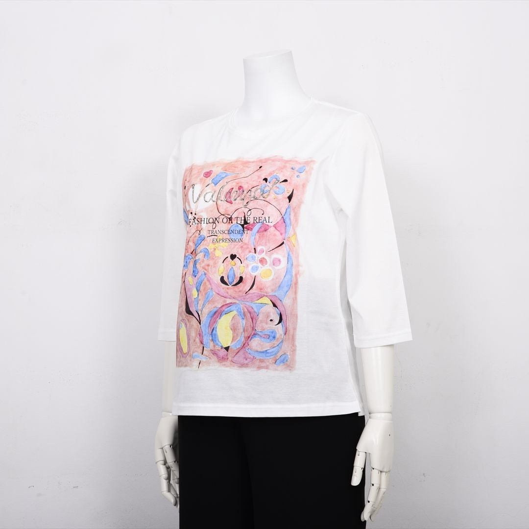 【Lサイズ】【デザイナー手描き】アーティスティックプリント　カットソー　VALENZA　5552526