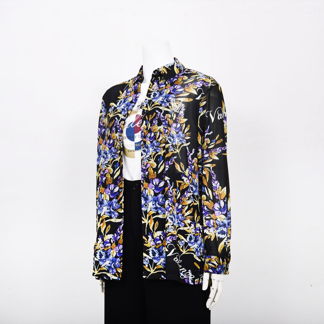 【Lサイズ】【オリジナルプリント】フラワープリント　ブラウス　VALENZA　5551605