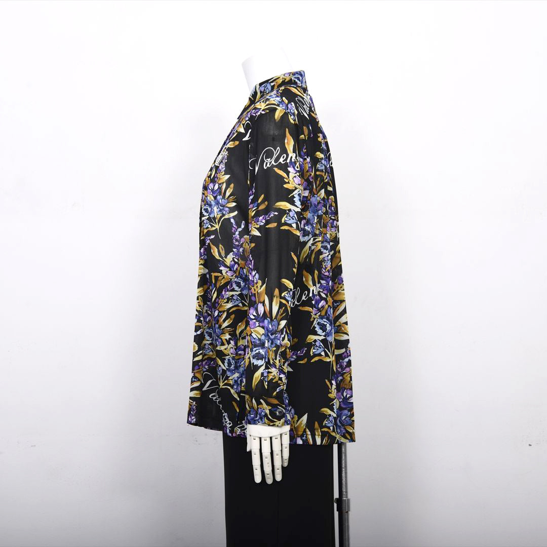 【Lサイズ】【オリジナルプリント】フラワープリント　ブラウス　VALENZA　5551605