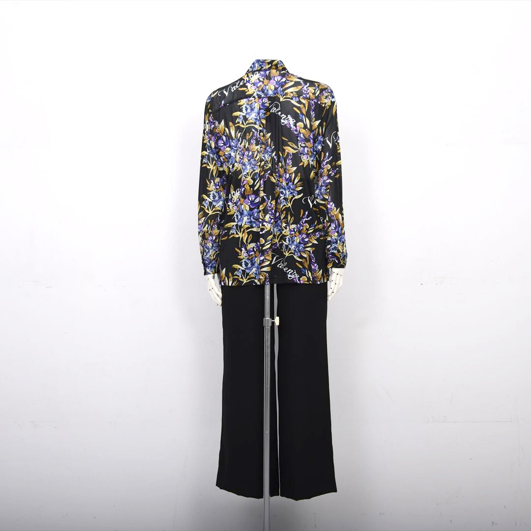 【Lサイズ】【オリジナルプリント】フラワープリント　ブラウス　VALENZA　5551605