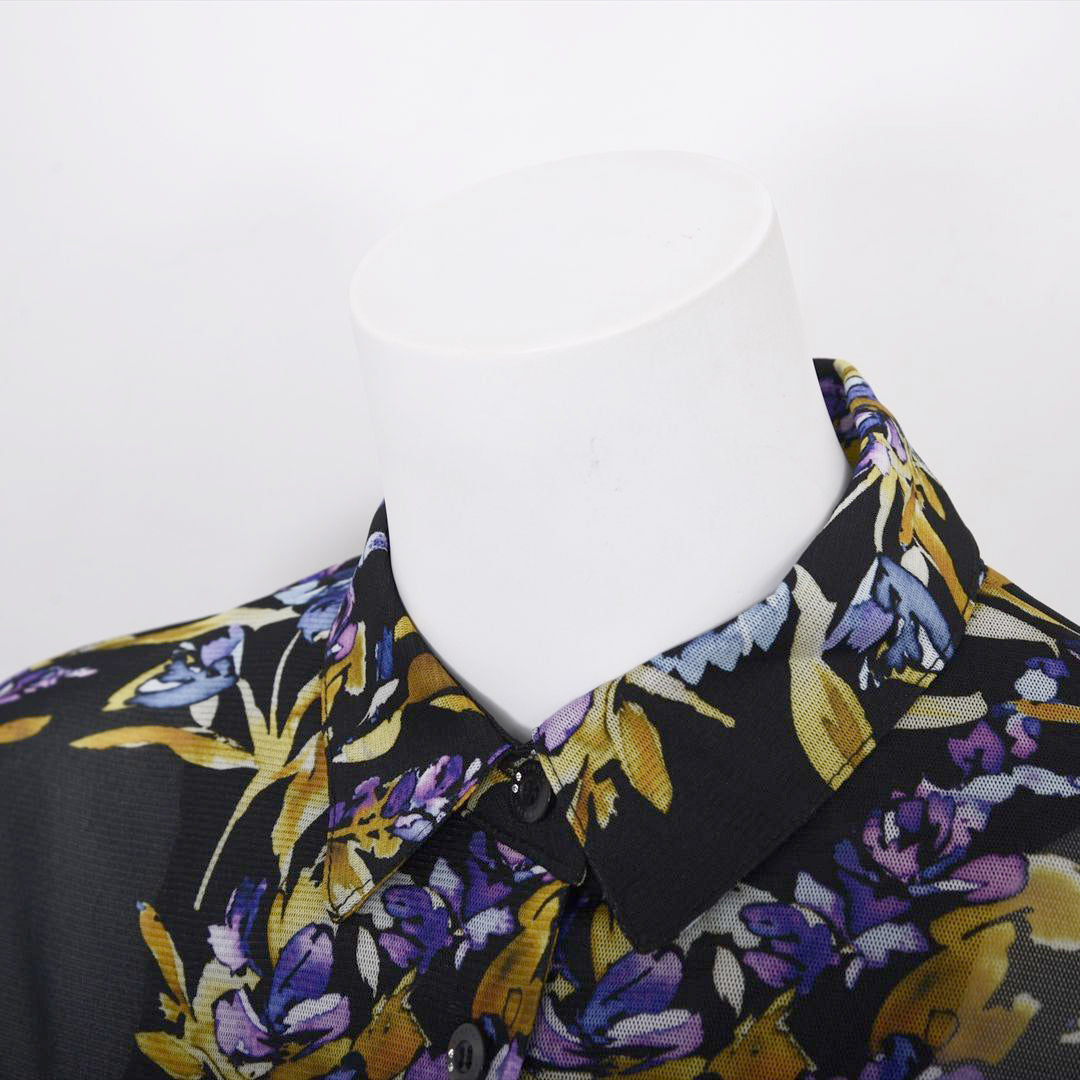 【Lサイズ】【オリジナルプリント】フラワープリント　ブラウス　VALENZA　5551605