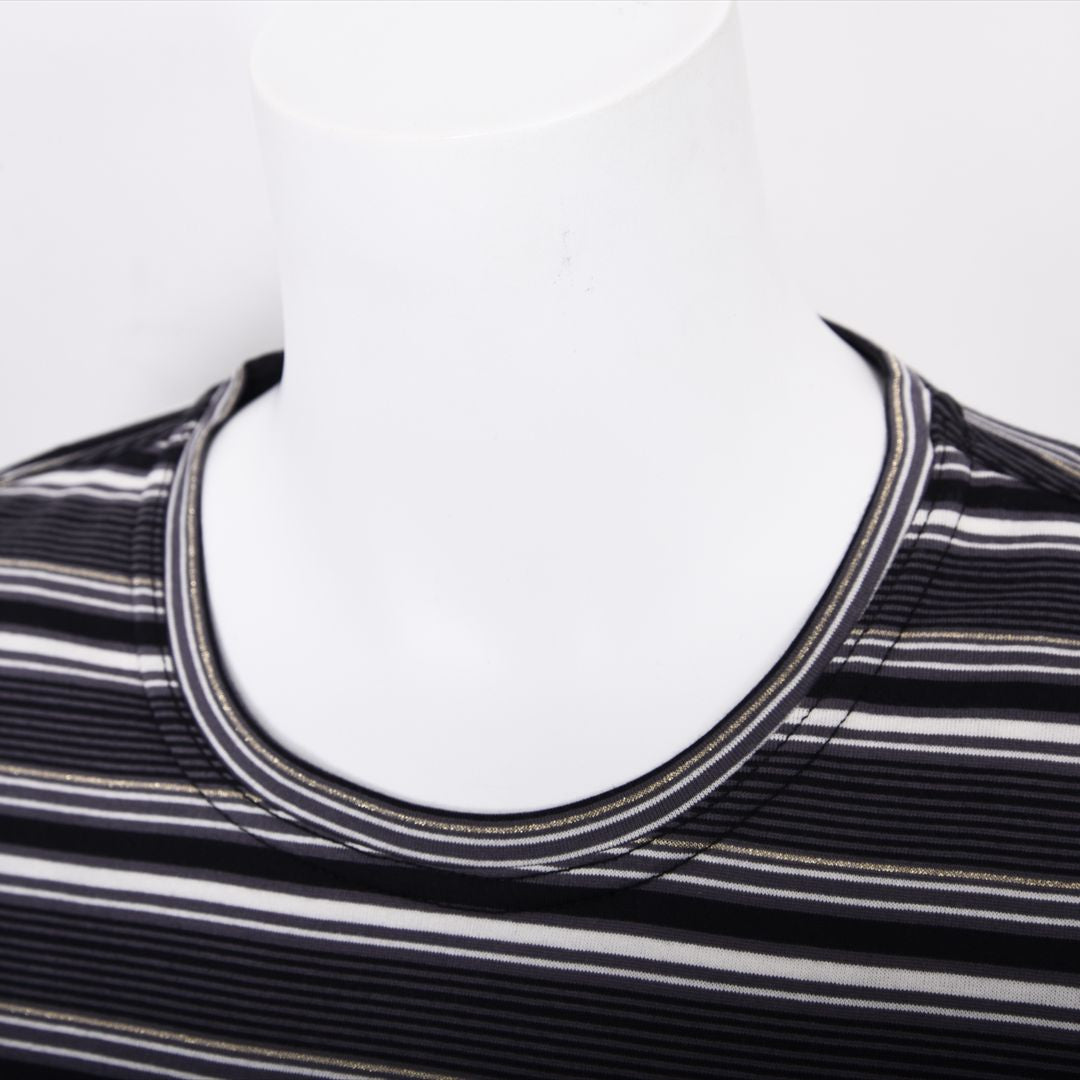 ラメ入りマルチボーダー　エンブレム刺繍カットソー　VALENZA　5152601