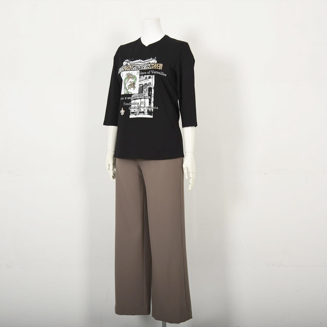 パリの街角プリント　カットソー　VALENZA　5152603