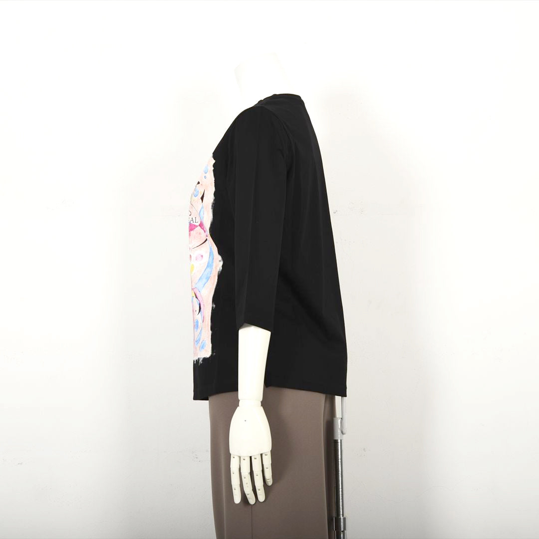 【Lサイズ】【デザイナー手描き】アーティスティックプリント　カットソー　VALENZA　5552526