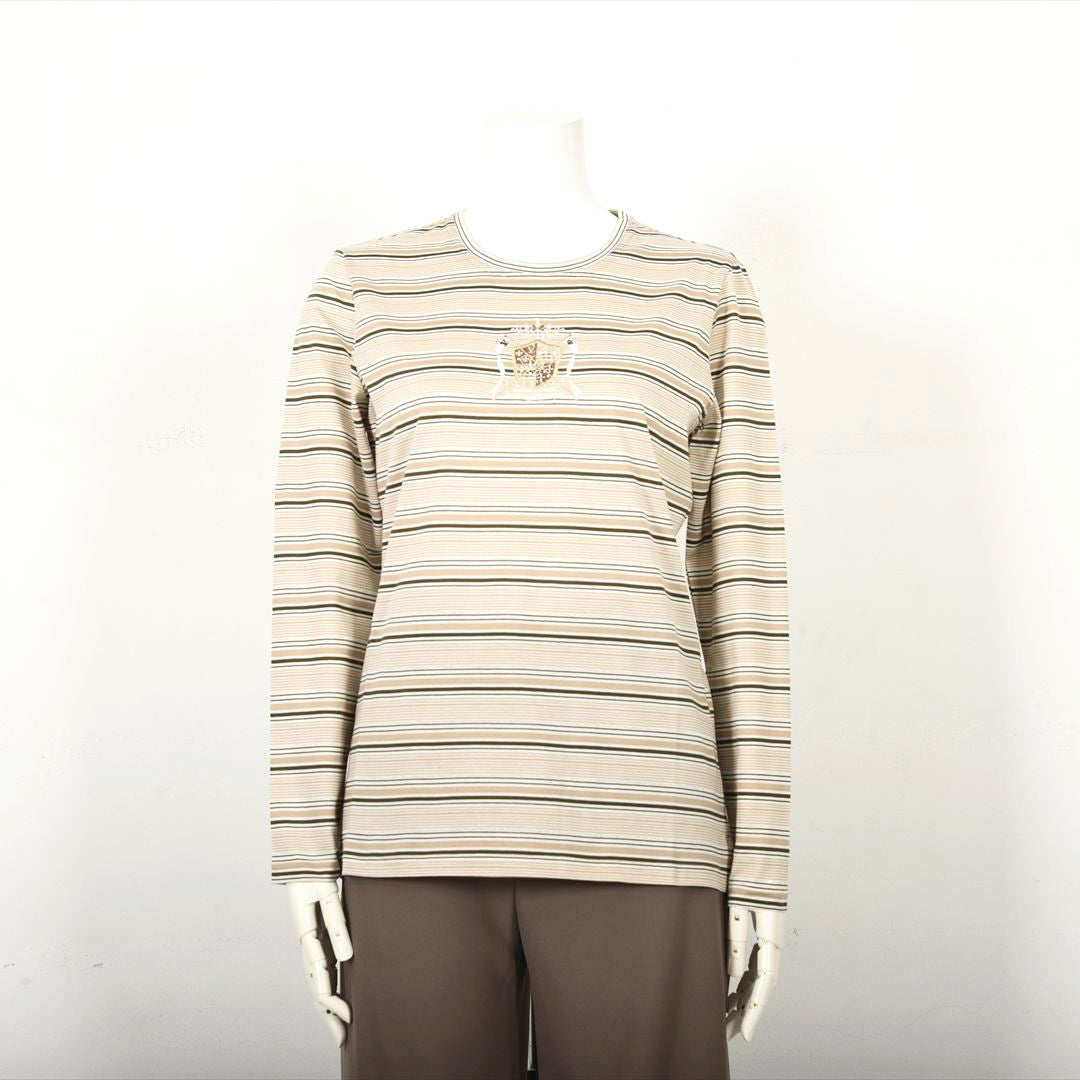 ラメ入りマルチボーダー　エンブレム刺繍カットソー　VALENZA　5152601