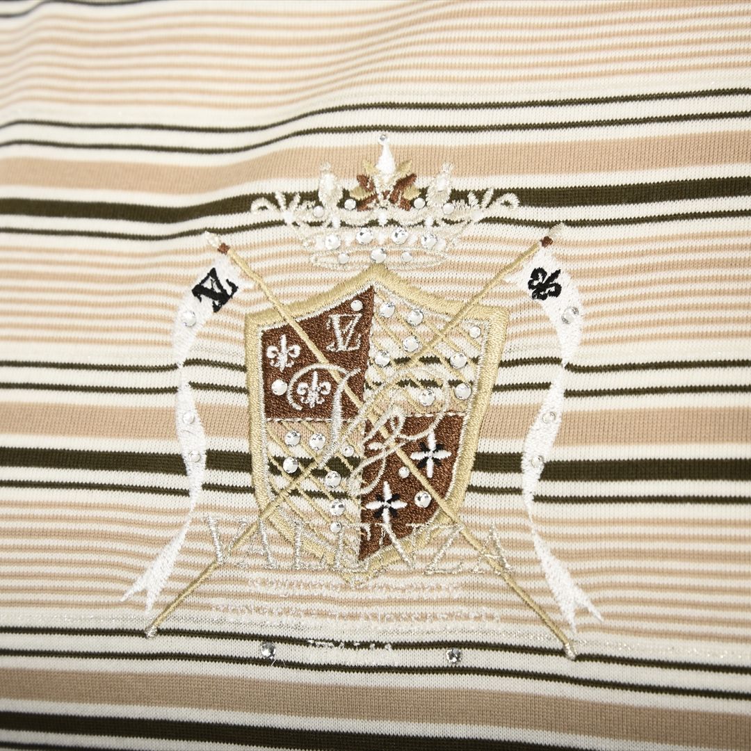 ラメ入りマルチボーダー　エンブレム刺繍カットソー　VALENZA　5152601