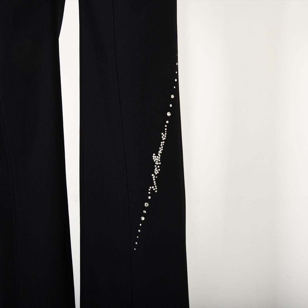 【Lサイズ】【ウエストゴム】ナローラインモチーフ　ストレートパンツ　VALENZA　5556528