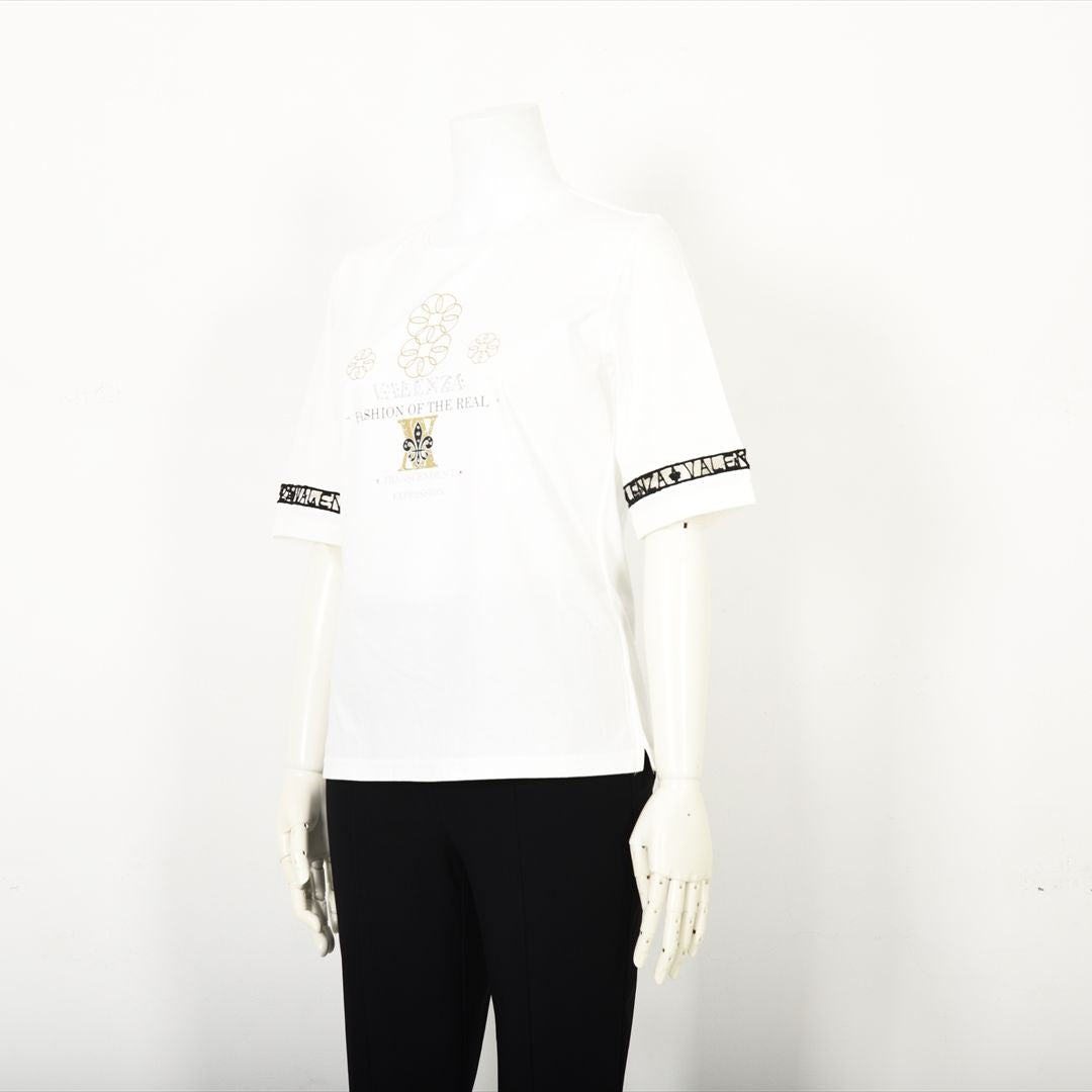 【Lサイズ】【はしごレース】花文様プリント　カットソー　VALENZA　5552529