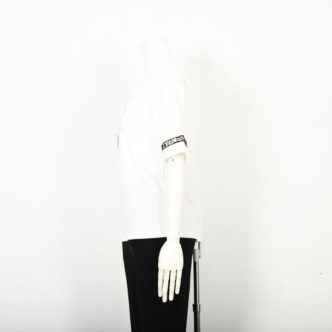 【Lサイズ】【はしごレース】花文様プリント　カットソー　VALENZA　5552529