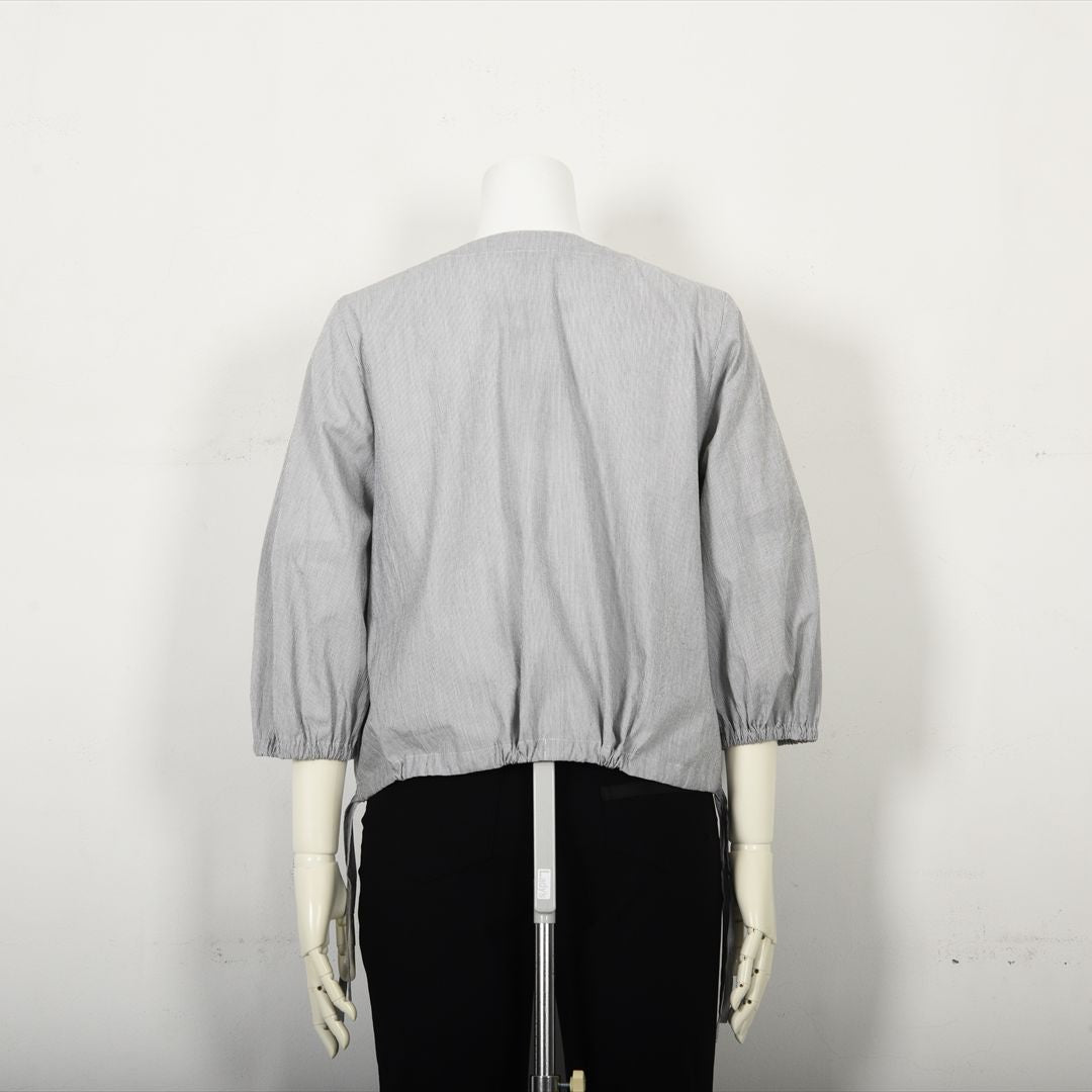 【七分袖】ヘアラインストライプ　ブルゾンジャケット　VALENZA　5157530