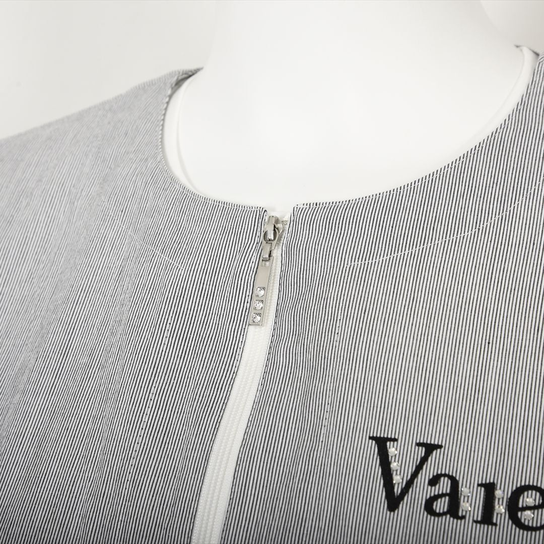 【七分袖】ヘアラインストライプ　ブルゾンジャケット　VALENZA　5157530