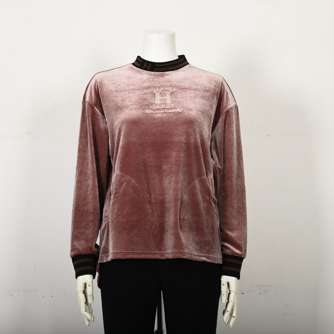 【上品な光沢】フロントモチーフ ストレッチベロアカットソー　VALENZA home　5352304