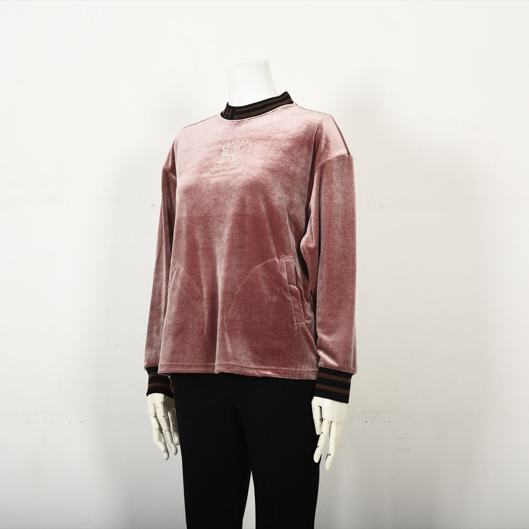 【上品な光沢】フロントモチーフ ストレッチベロアカットソー　VALENZA home　5352304