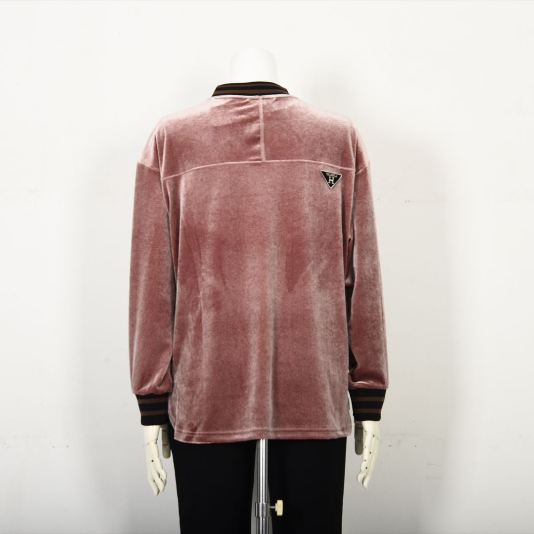 【上品な光沢】フロントモチーフ ストレッチベロアカットソー　VALENZA home　5352304