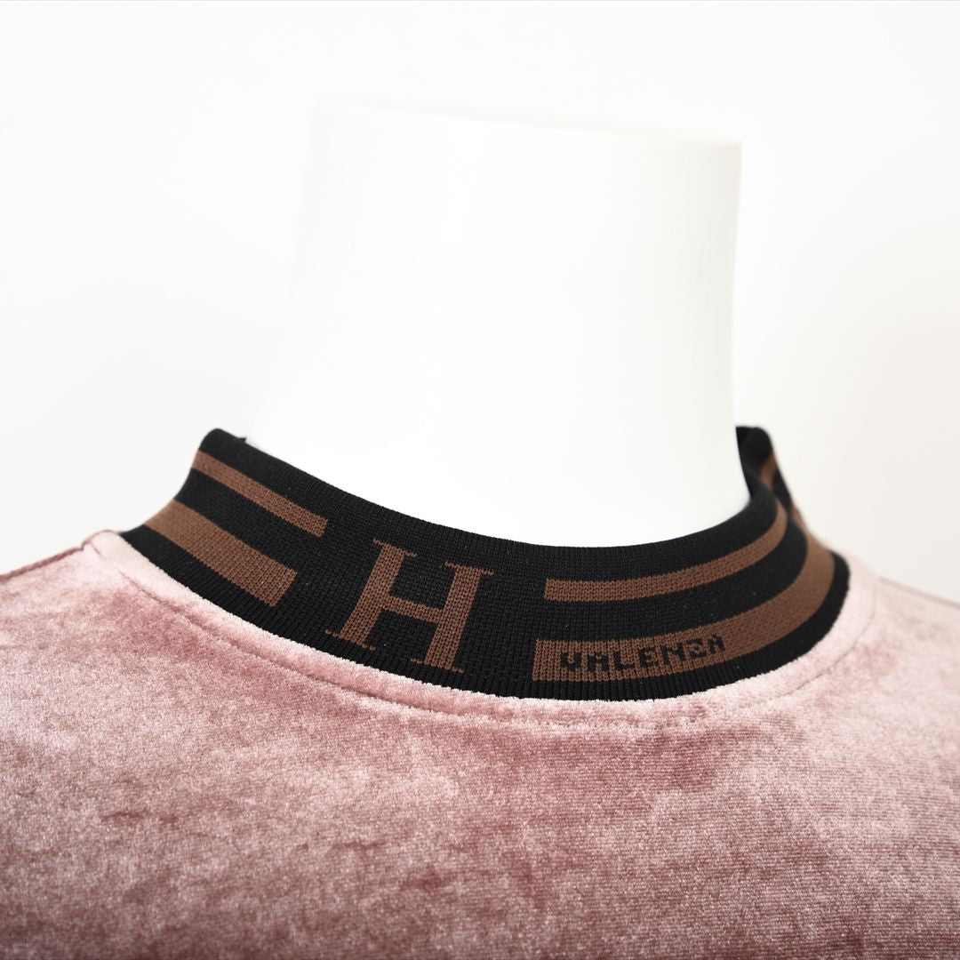 【上品な光沢】フロントモチーフ ストレッチベロアカットソー　VALENZA home　5352304