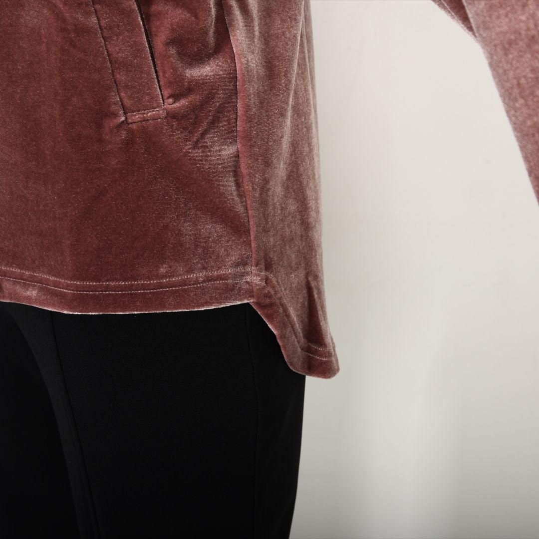 【上品な光沢】フロントモチーフ ストレッチベロアカットソー　VALENZA home　5352304