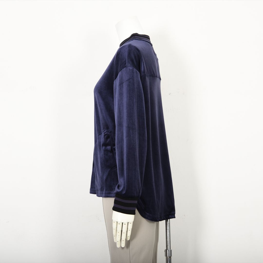 【上品な光沢】フロントモチーフ ストレッチベロアカットソー　VALENZA home　5352304