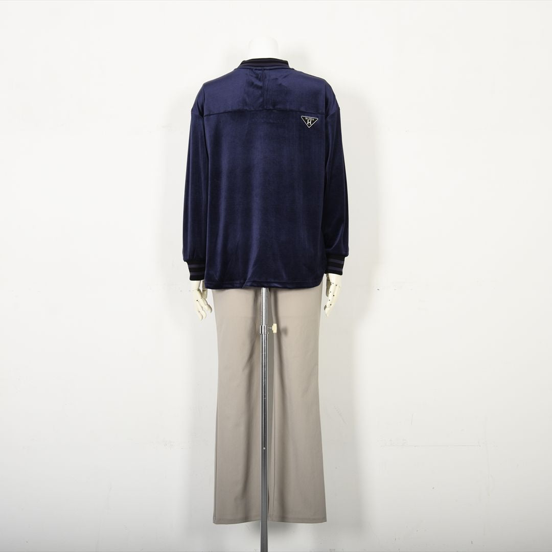 【上品な光沢】フロントモチーフ ストレッチベロアカットソー　VALENZA home　5352304