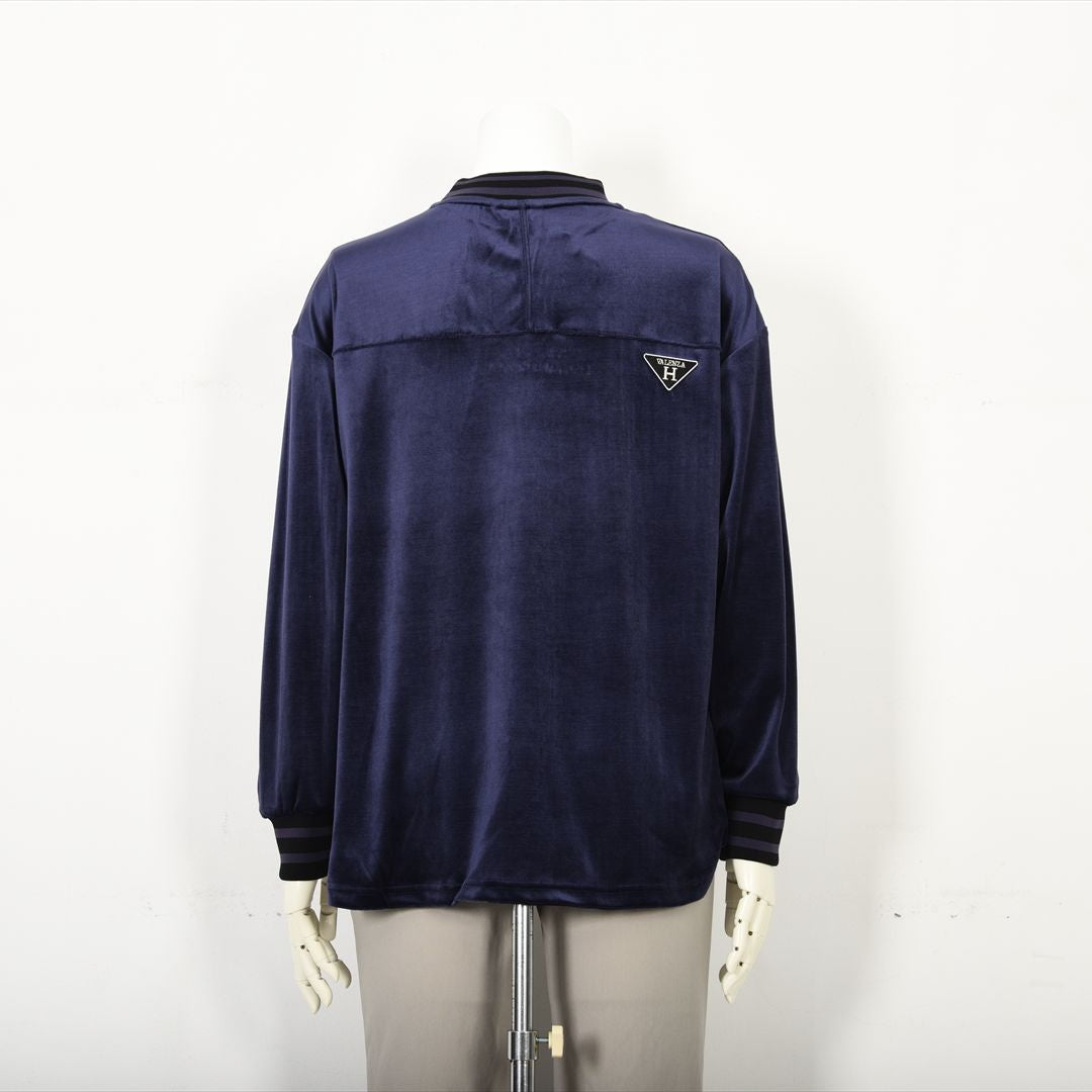 【上品な光沢】フロントモチーフ ストレッチベロアカットソー　VALENZA home　5352304