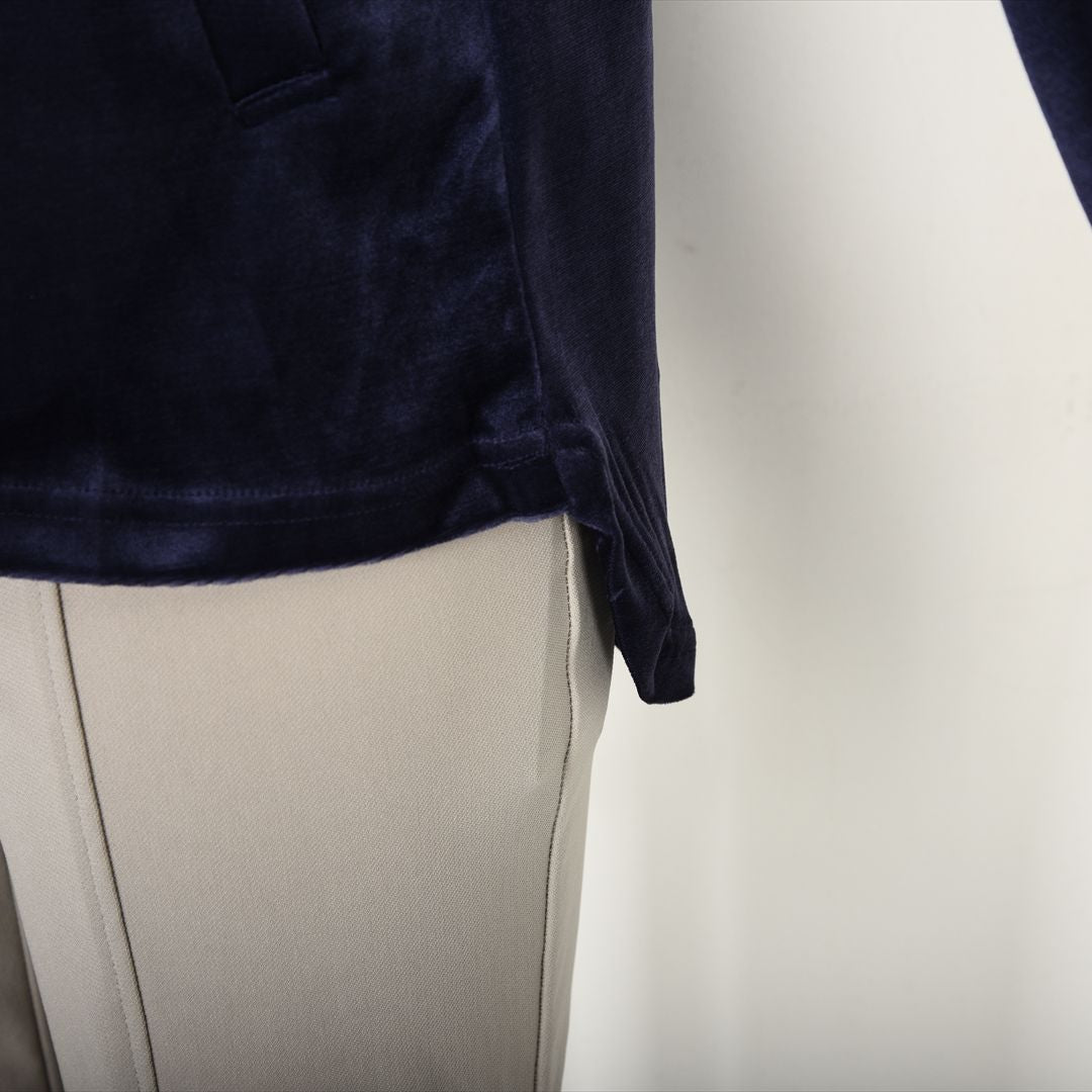 【上品な光沢】フロントモチーフ ストレッチベロアカットソー　VALENZA home　5352304