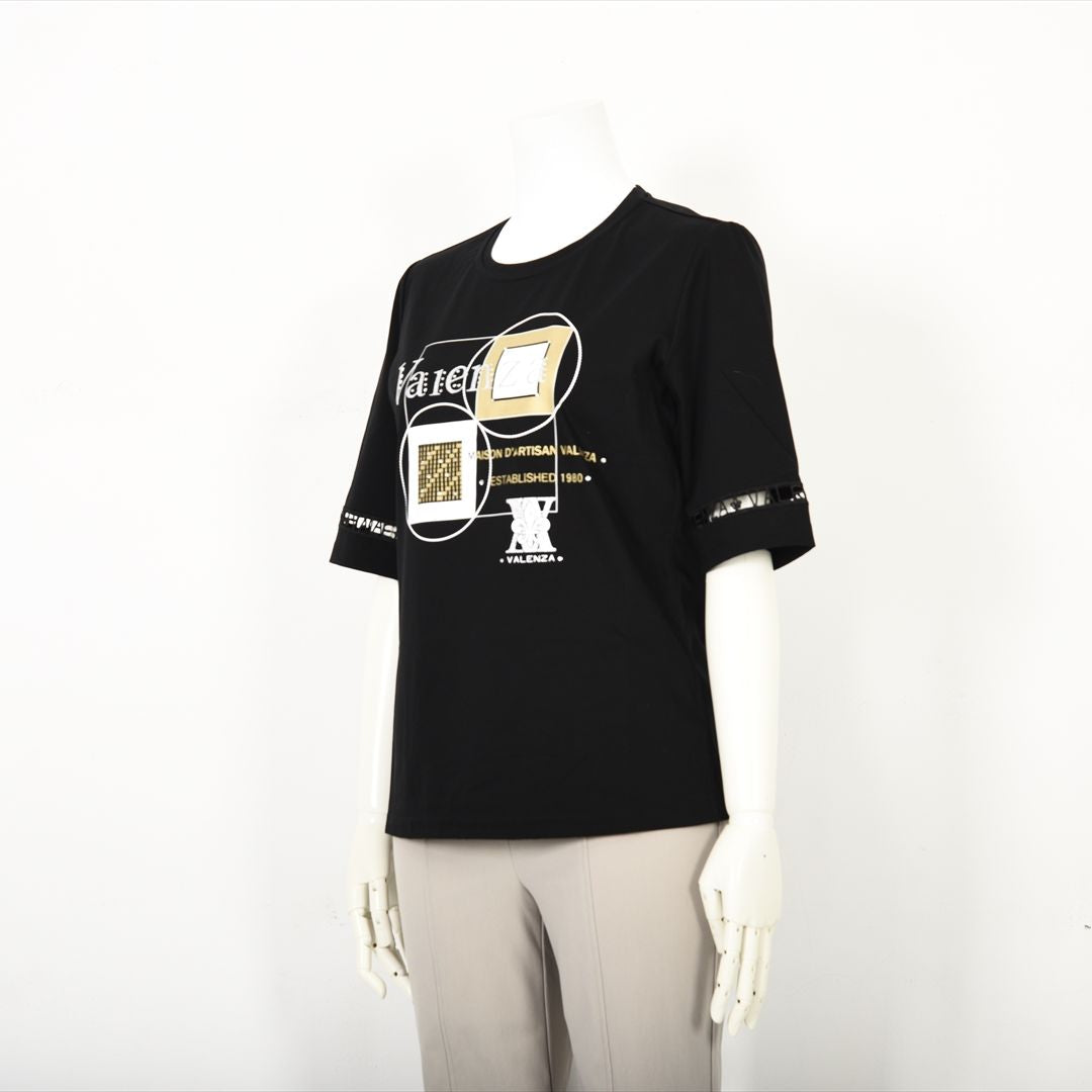 【Lサイズ】幾何学アートプリント　カットソー　VALENZA　5552528