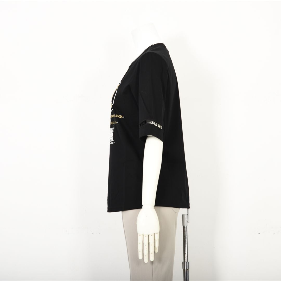 【Lサイズ】幾何学アートプリント　カットソー　VALENZA　5552528