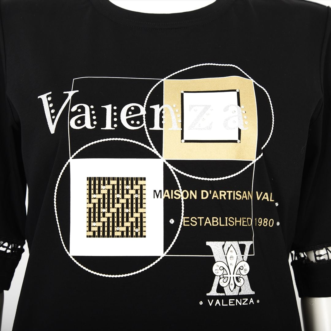 【Lサイズ】幾何学アートプリント　カットソー　VALENZA　5552528