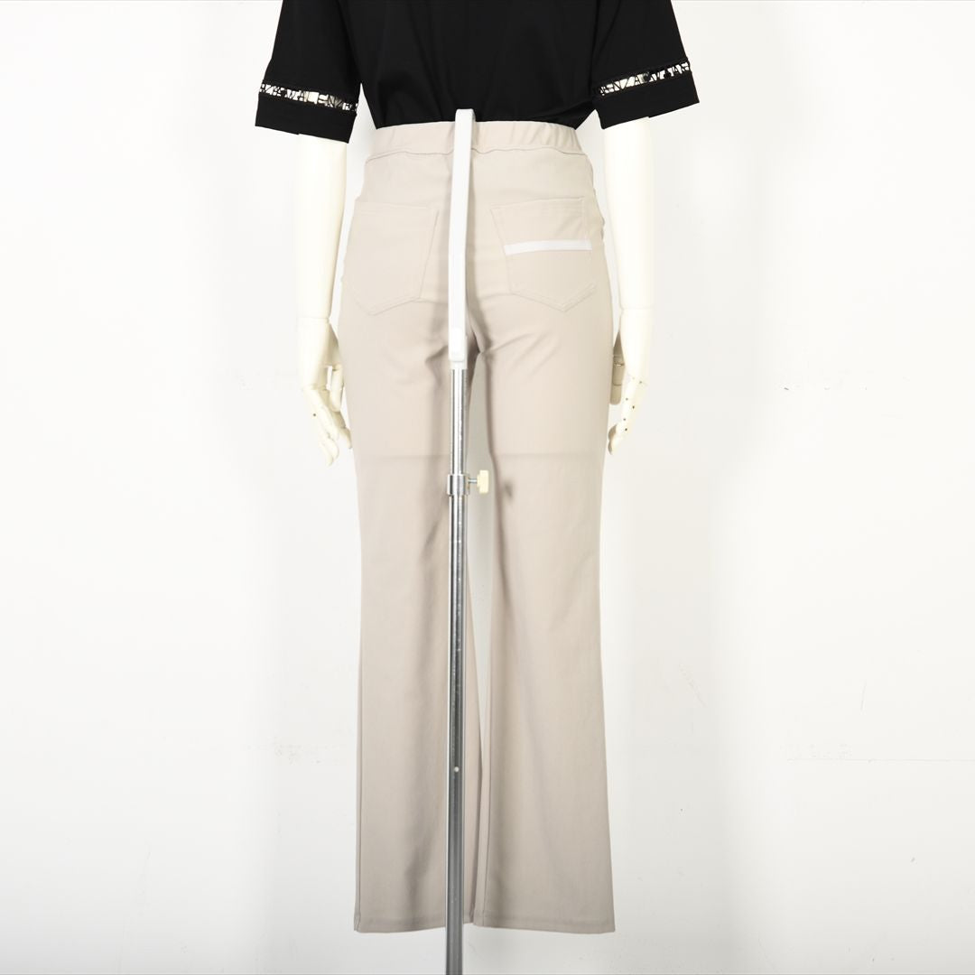 【ウエストゴム】ナローラインモチーフ　ストレートパンツ　VALENZA　5156528