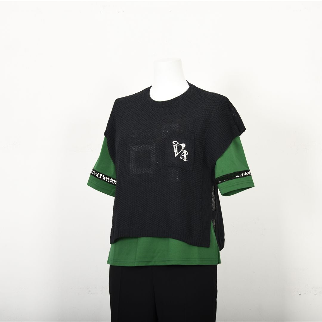 【Lサイズ】【3way】ニットベスト×ワンピース　セットアップ　VALENZA　5553612