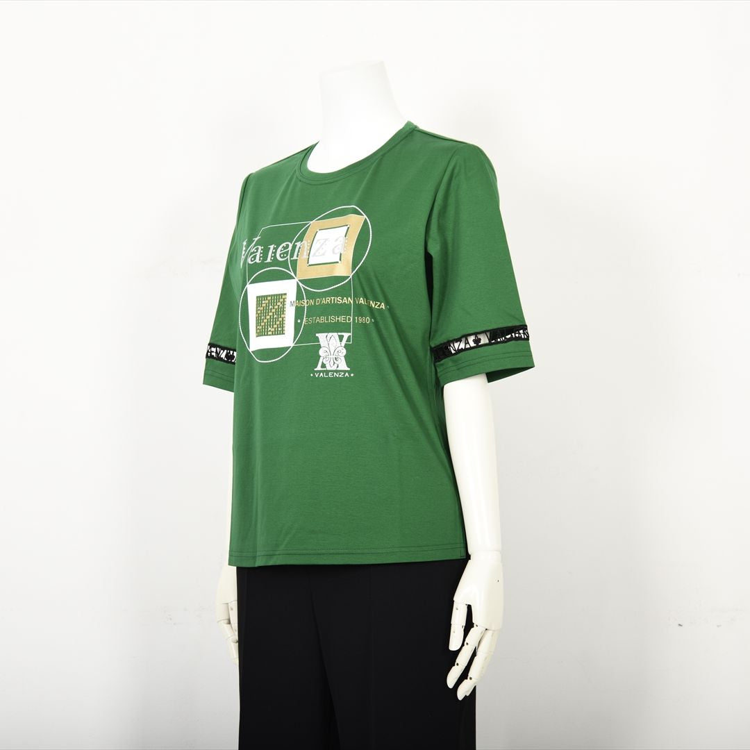 【Lサイズ】幾何学アートプリント　カットソー　VALENZA　5552528