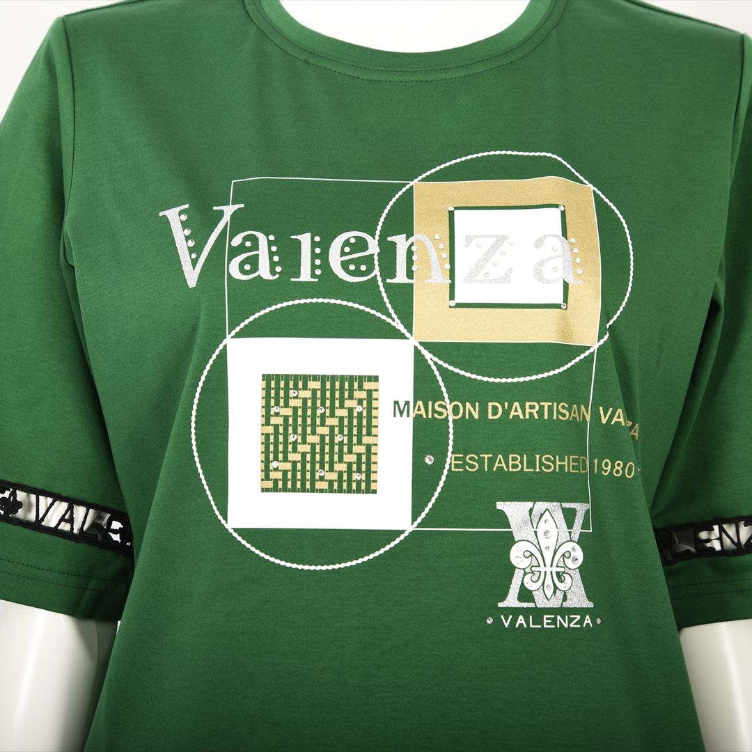 【Lサイズ】幾何学アートプリント　カットソー　VALENZA　5552528